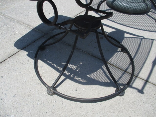 Black Metal Mesh Umbrella Table, Umbrella, Umbrella Stand, Pair of Bouncy Armchairs - 9