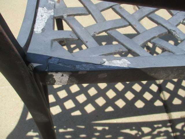 Painted Black Cast Metal Bench - 7
