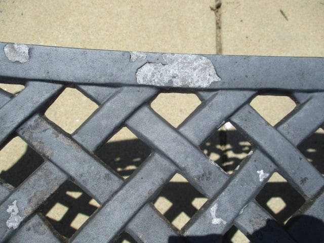 Painted Black Cast Metal Bench - 9