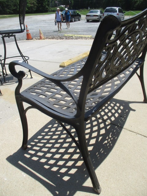 Painted Black Cast Metal Bench - 6
