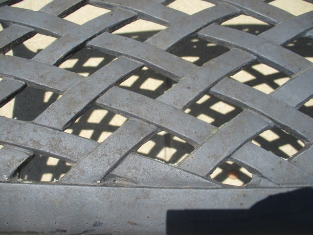 Painted Black Cast Metal Bench - 7