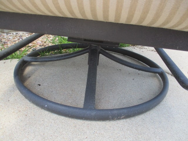 Four Bronzed Cast Metal Bouncy Swiveling Armchairs with Cushions - 5
