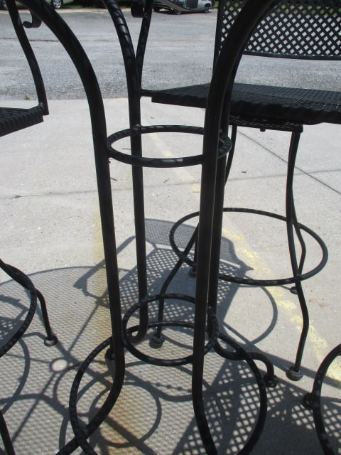 Black Metal Mesh 5 Piece Pub Table Set - 4
