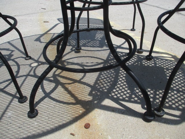 Black Metal Mesh 5 Piece Pub Table Set - 5