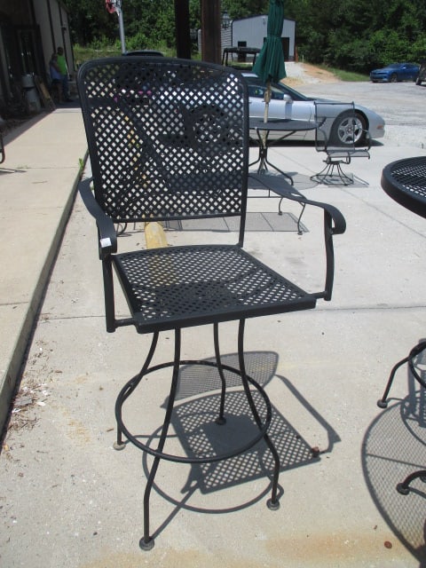 Black Metal Mesh 5 Piece Pub Table Set - 6