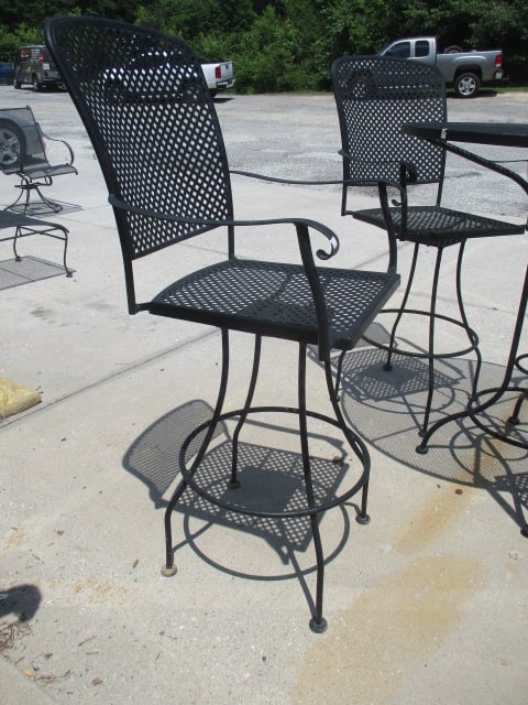 Black Metal Mesh 5 Piece Pub Table Set - 9