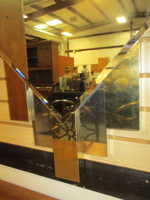 1980's Accessory Art Gold and Silver Panels with Beveled Edge Diamond Shape Central Mirror - 2