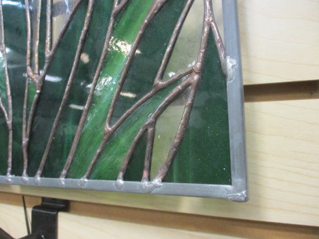 Iris Design Leaded Stain Glass Panel - 4