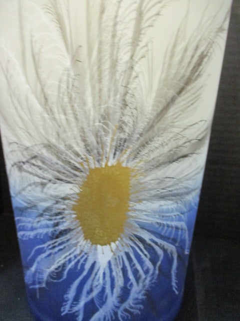 Handpainted Satin Glass Vase made in Poland - 2