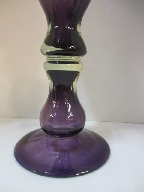 Amethyst Footed Art Glass Ruffle Vase - 2