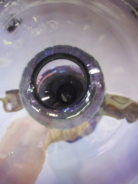 Amethyst Footed Art Glass Ruffle Vase - 5