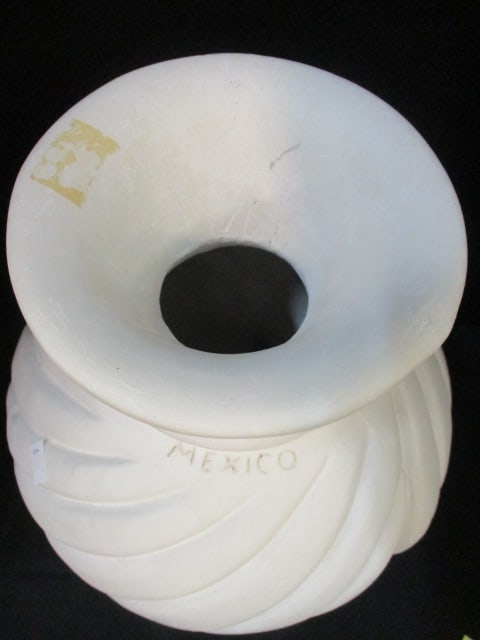 Swirl Design Mexican Pottery Bulbous Vase - 2