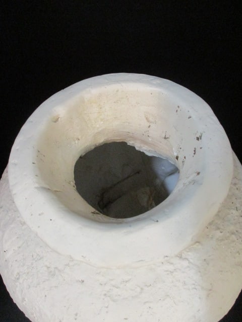 Heavy Plaster Vase with Leaf Frond Design - 2