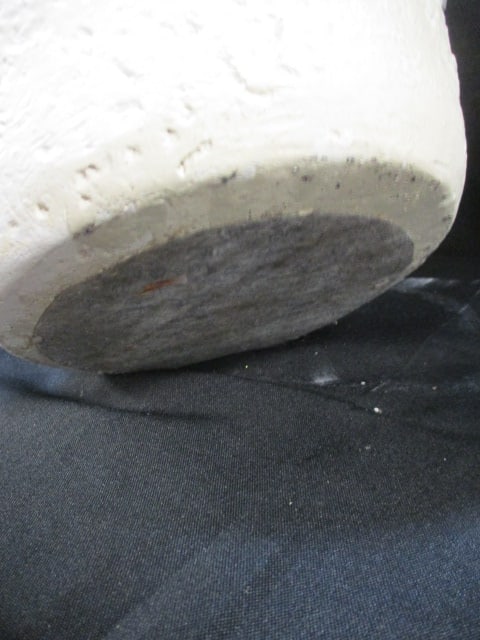Heavy Plaster Vase with Leaf Frond Design - 4
