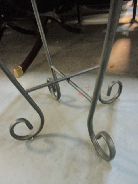 Wrought Metal Table/Stand with Glass Top - 4