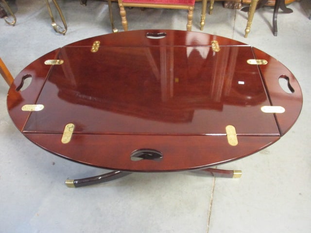 Bombay Mahogany Butler's Table with Cross Base - 9