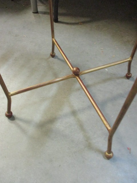 Metal Sunroom Table/Stand with Beveled Glass Top - 3