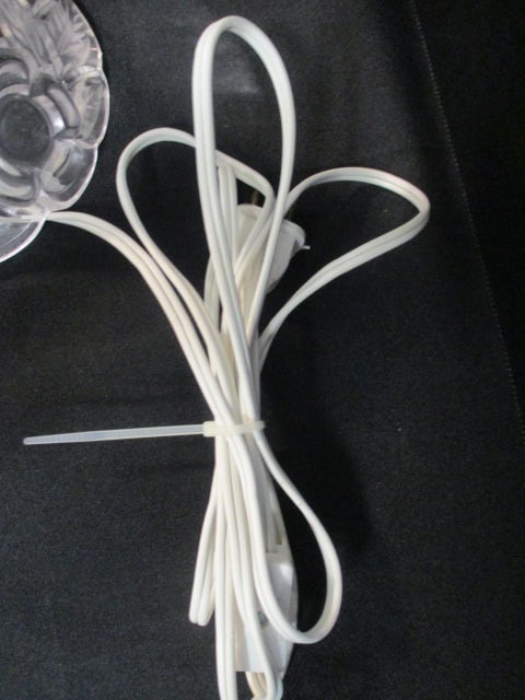 Crystal Vanity/Desk Lamp with Frosted Flower Border - 5