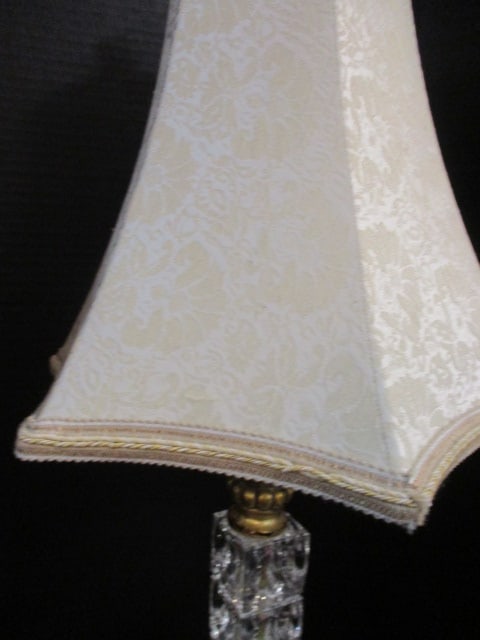 Gilt Table Lamp with Dimpled Glass Post - 4