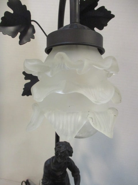 Sculpted Figural Table Lamp featuring a Craftsman Working at Bench - 6