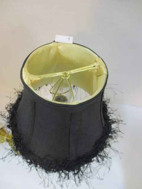 Black/Gold Pineapple Vanity Nightlight with Fringed Shade - 3