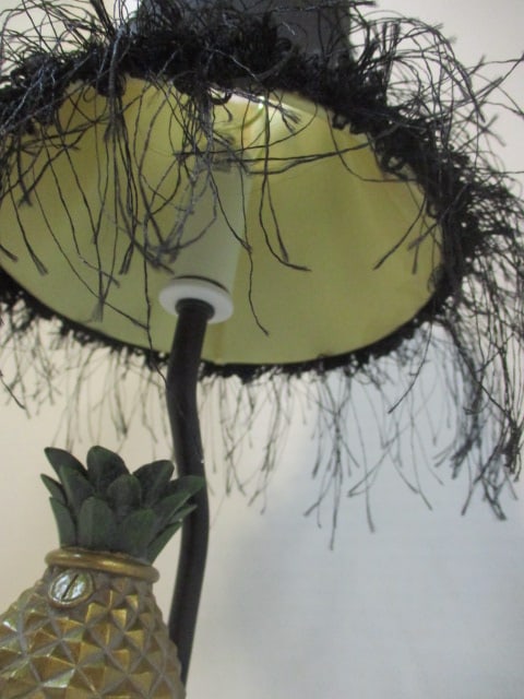 Black/Gold Pineapple Vanity Nightlight with Fringed Shade - 4