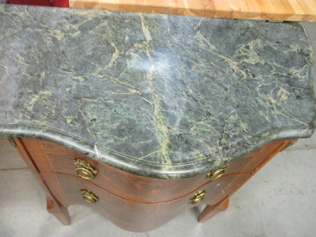 Louis XV Style Bombe Commode with Green Marble Top - 2