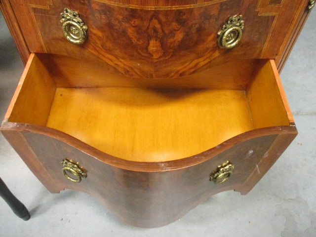 Louis XV Style Bombe Commode with Green Marble Top - 3