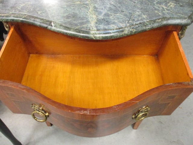 Louis XV Style Bombe Commode with Green Marble Top - 4