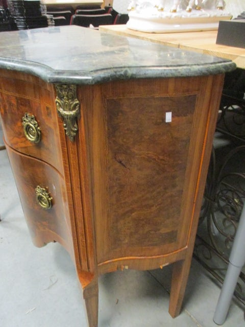 Louis XV Style Bombe Commode with Green Marble Top - 6