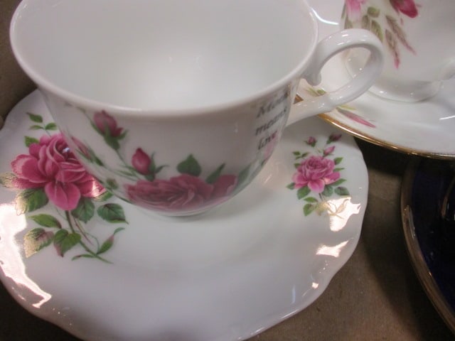 Royal Albert "Old Country Roses" Creamer and Bone China Teacups and Saucers - 2