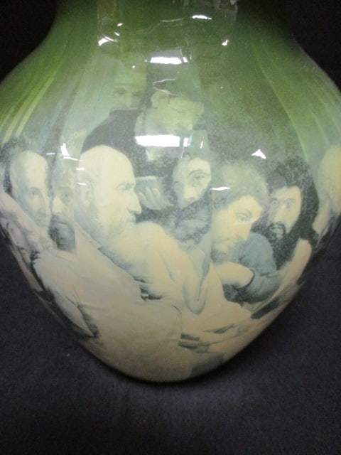 "The Last Supper" Transferware Stoneware Vase - 2