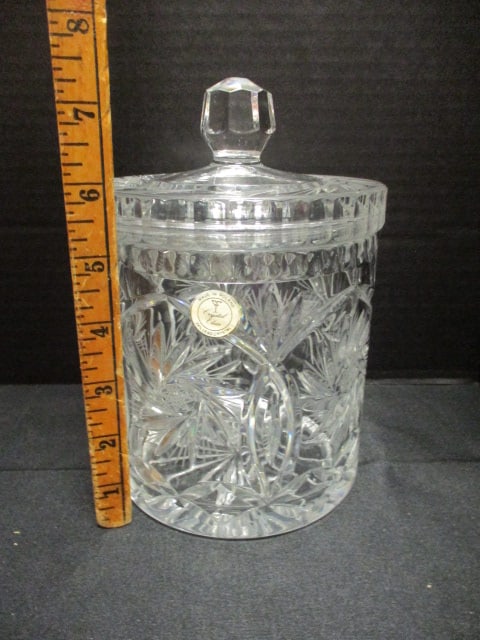 Polish Crystal Biscuit Jar - 4