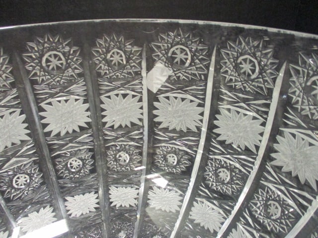 Heavy Pedestal Crystal Centerpiece Bowl - 3