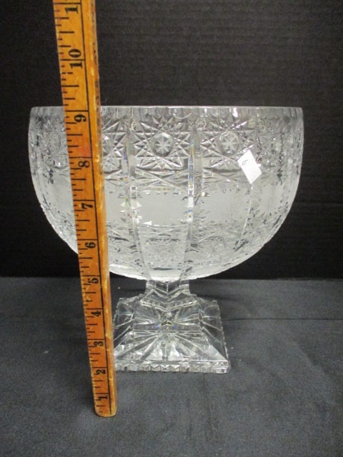 Heavy Pedestal Crystal Centerpiece Bowl - 6