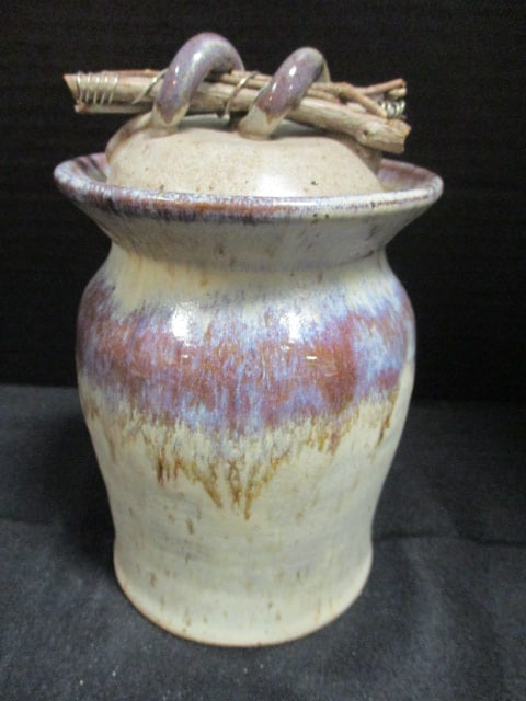 Signed Hand Turned Studio Pottery "Prayer Jug": 6 1/2"h