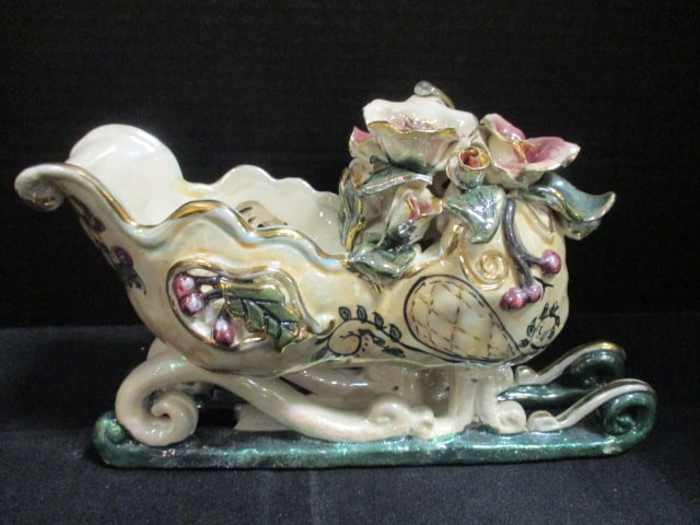 Blue Sky Handpainted Victorian Sleigh: 10" long