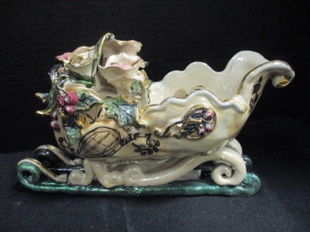 Blue Sky Handpainted Victorian Sleigh - 4