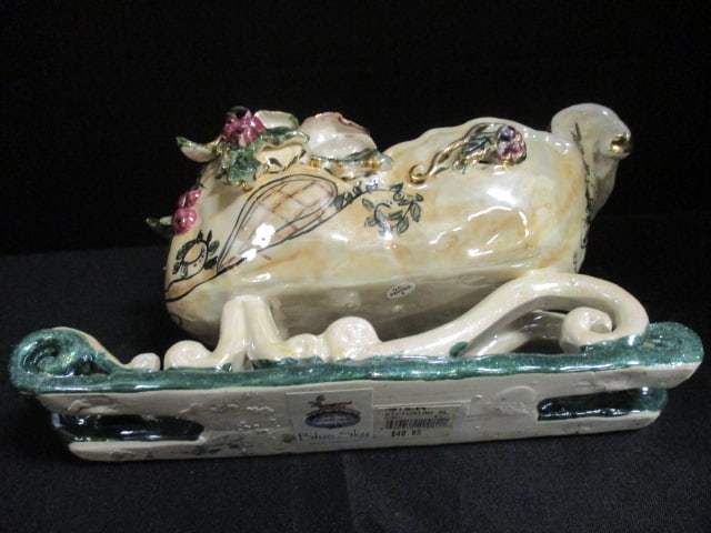 Blue Sky Handpainted Victorian Sleigh - 5