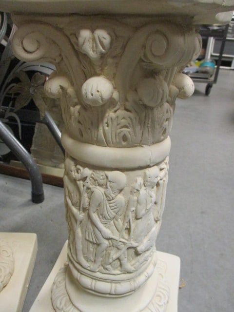 Pair of Chalkware Classical Design Ionic Column Pedestals - 3