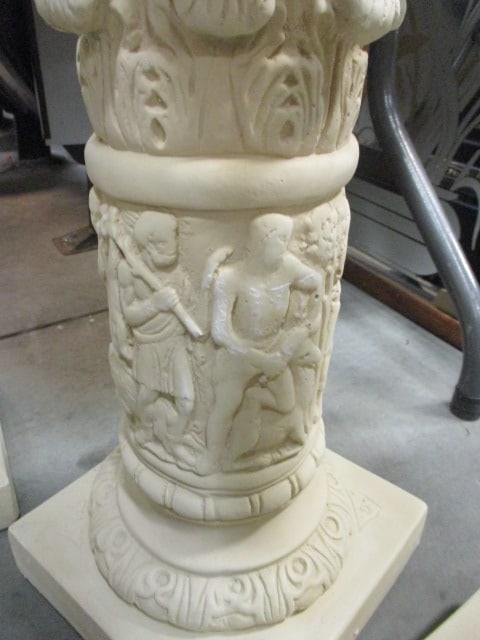 Pair of Chalkware Classical Design Ionic Column Pedestals - 4