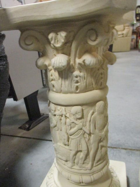 Pair of Chalkware Classical Design Ionic Column Pedestals - 4