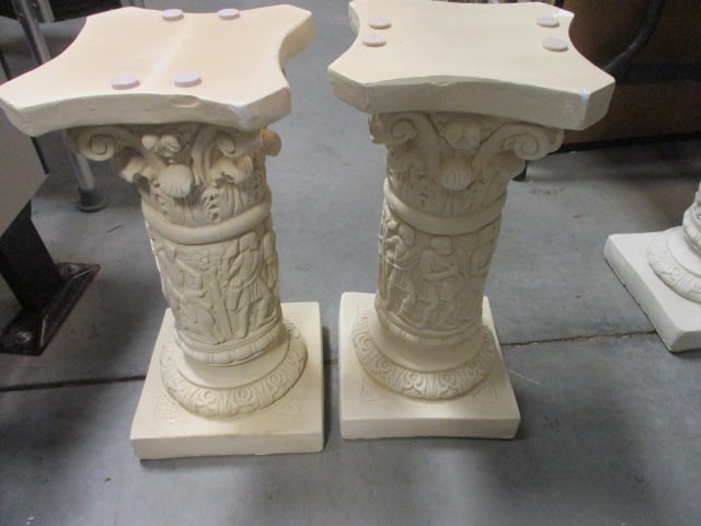 Pair of Chalkware Classical Design Ionic Column Pedestals (1 of 4)