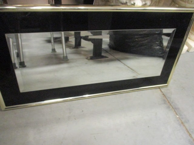 Black/Gold Frame Beveled Mirror: 15" x 30", Local Pickup Only