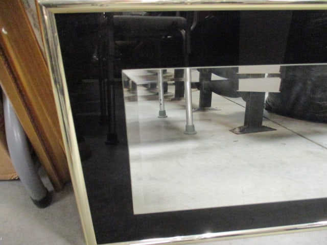 Black/Gold Frame Beveled Mirror - 2