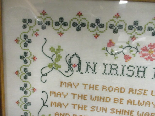Cross Stitch "An Irish Blessing" Framed Cross Stitch Needlework - 2
