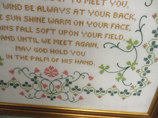 Cross Stitch "An Irish Blessing" Framed Cross Stitch Needlework - 3