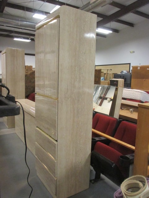 Postmodern Faux Travertine Laminate Waterfall Design Queen Size Modular Bedroom - 2