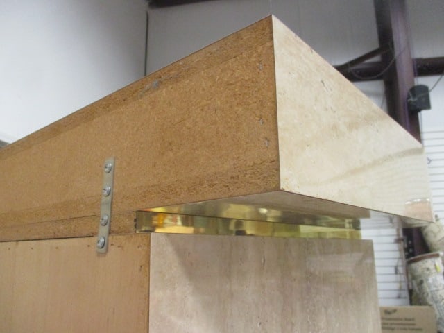 Postmodern Faux Travertine Laminate Waterfall Design - 12