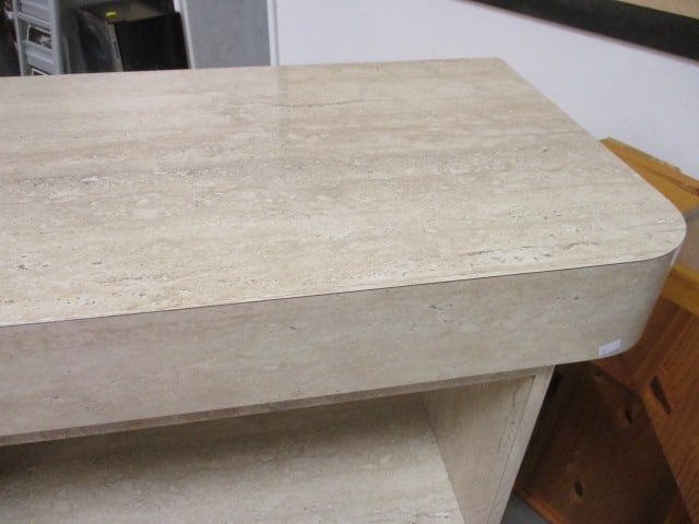 Postmodern Faux Travertine Laminate Waterfall Design - 4